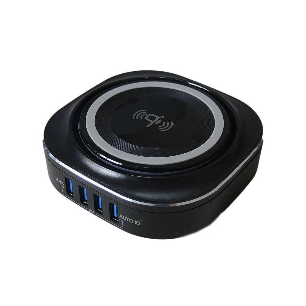 Trade Shop - Caricatore Wireless Qi Stazione Di Ricarica 24w 4 Porte Usb 5v 4.4a 24w Fo528 -