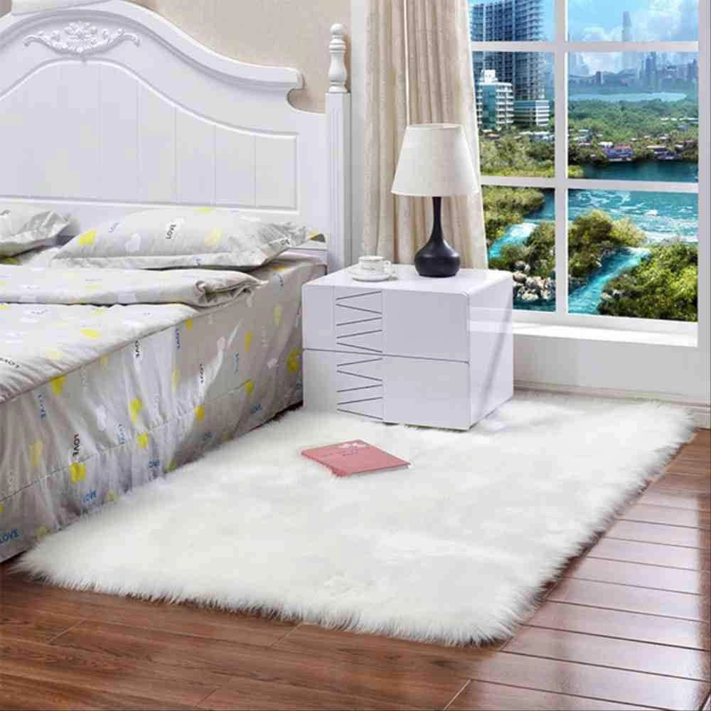 Trade Shop - Tappeto Cute Rettangolare Pelliccia Fluffy Colori Living Camera Letto 120x180 Cm -