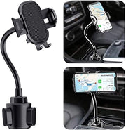 Sostegno per telefono auto con collo di cigno flessibile - Compatibile con iPhone 15 Pro Max, 14, 13, Samsung Galaxy S23 Ultra, S22+, S21, Z Fold 5 - Montaggio universale per becherbracket