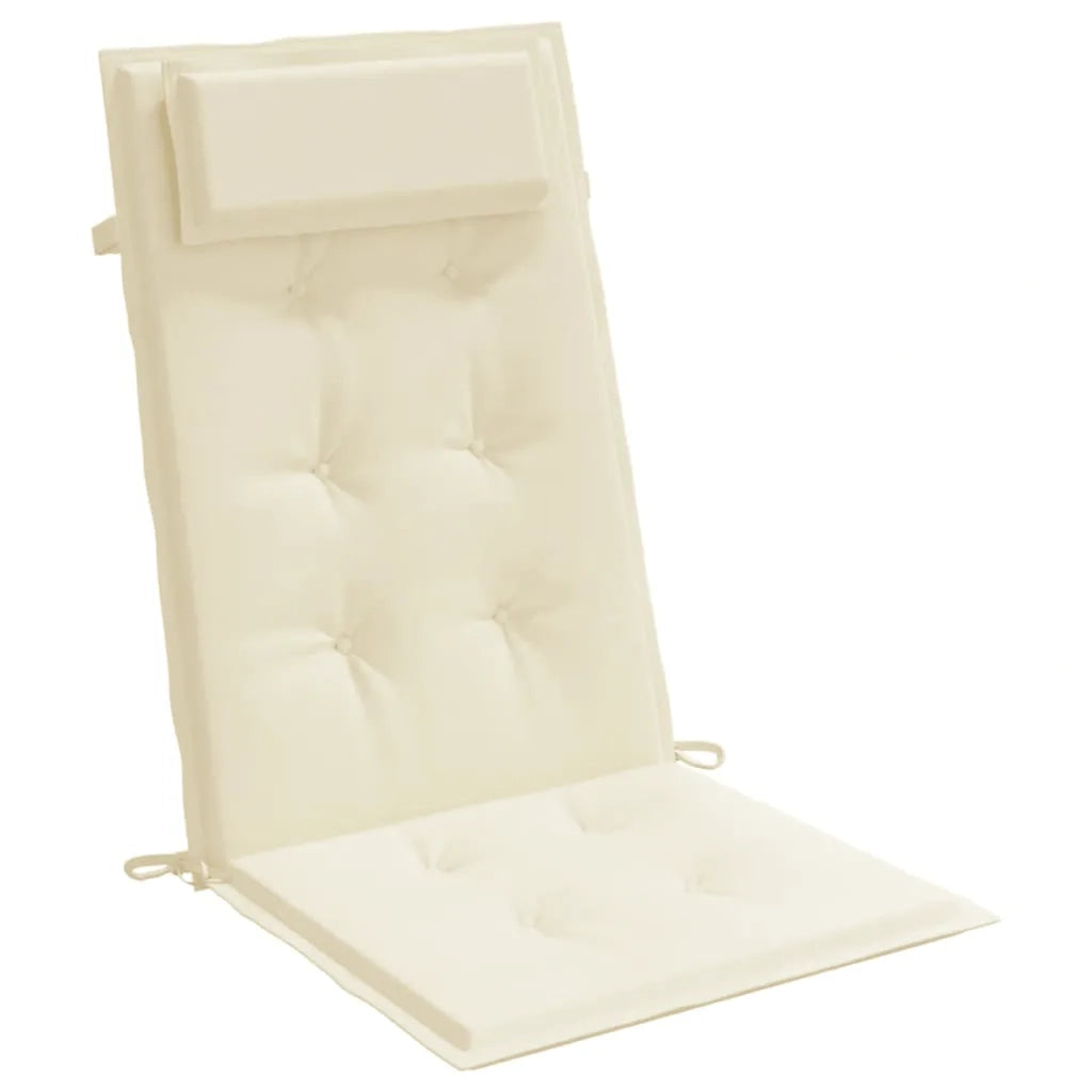 Cuscini per Sedia con Schienale Alto 2 pz | Cuscini per sedie Crema Tessuto Oxford