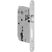 SERRATURA LEGNO INFILARE CENTRO AGB  B.T CROMO OPACO MM 22 F.SAGOM M2+SCR+Q8 E.MM 50