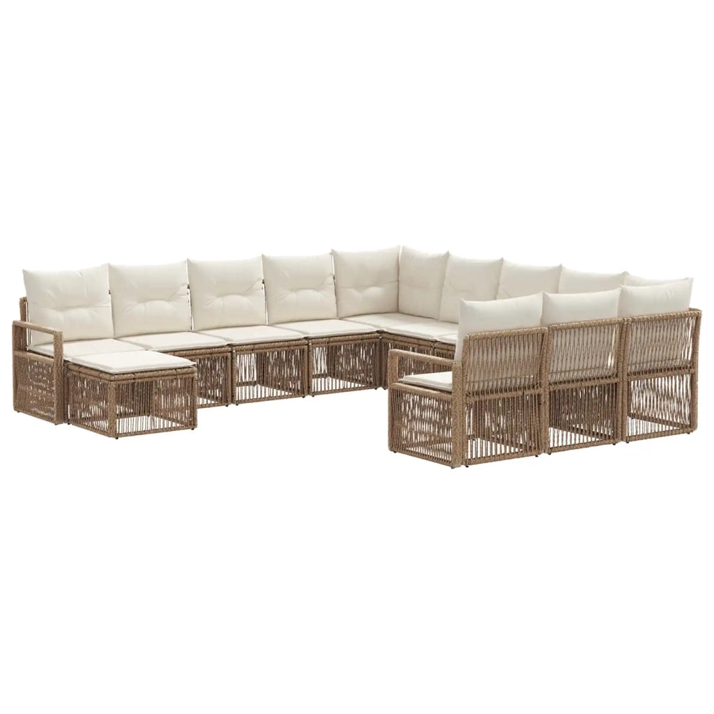 Set Divano da Giardino 12 pcs Beige polyrattan 3435918