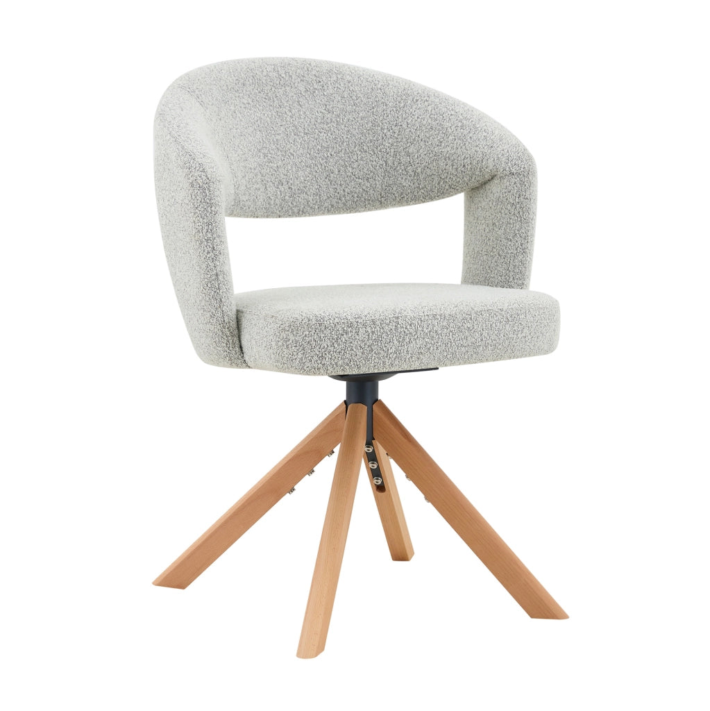 Set di 2 sedie girevoli 360° in tessuto grigio chiaro