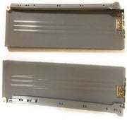Binari cassetti, in metallo verniciato argento H 12 cm misura 40 cm, venduto a coppia.