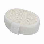 Trade Shop - Spugna Doccia Bagno Esfoliante Scrub Pelle Corpo Ovale Con Fascia Bianca 79654 -