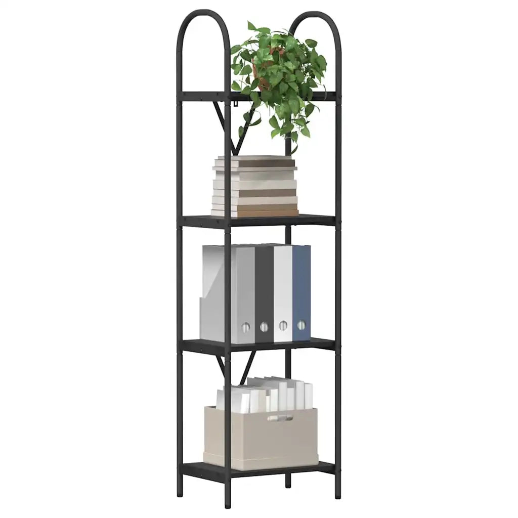 Libreria-Scaffale per Libri-Mobile di Stoccaggio Rovere Nero 40 x 30 x 146 cm Legno multistrato 702434