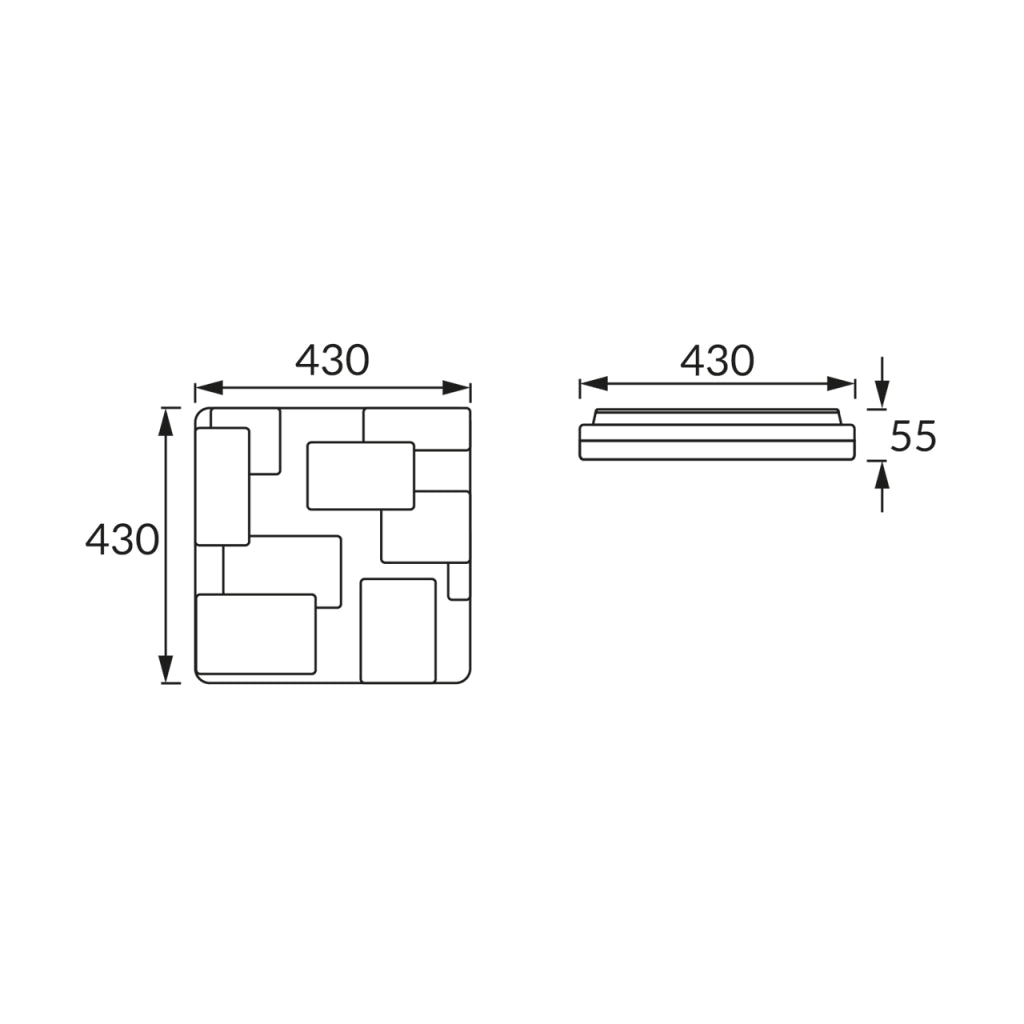 Plafoniera LED bagno quadrata bianca 43cm 36W IP44