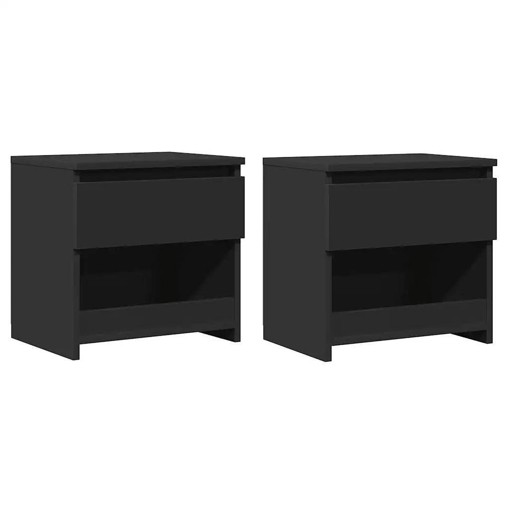 Comodini 2 pz Neri 40x30x39 cm in Legno Multistrato 803446