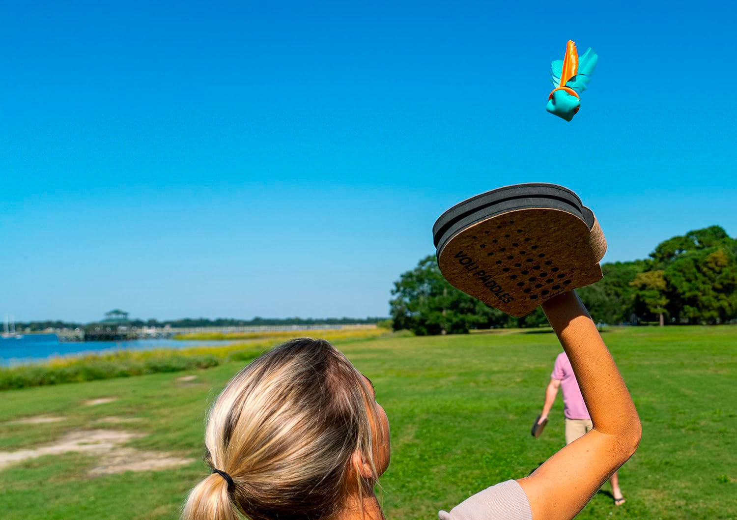 Gioco Paddle con 1 Volano e 2 Racchette in Sughero per Bambini e Adulti Waboba Voli