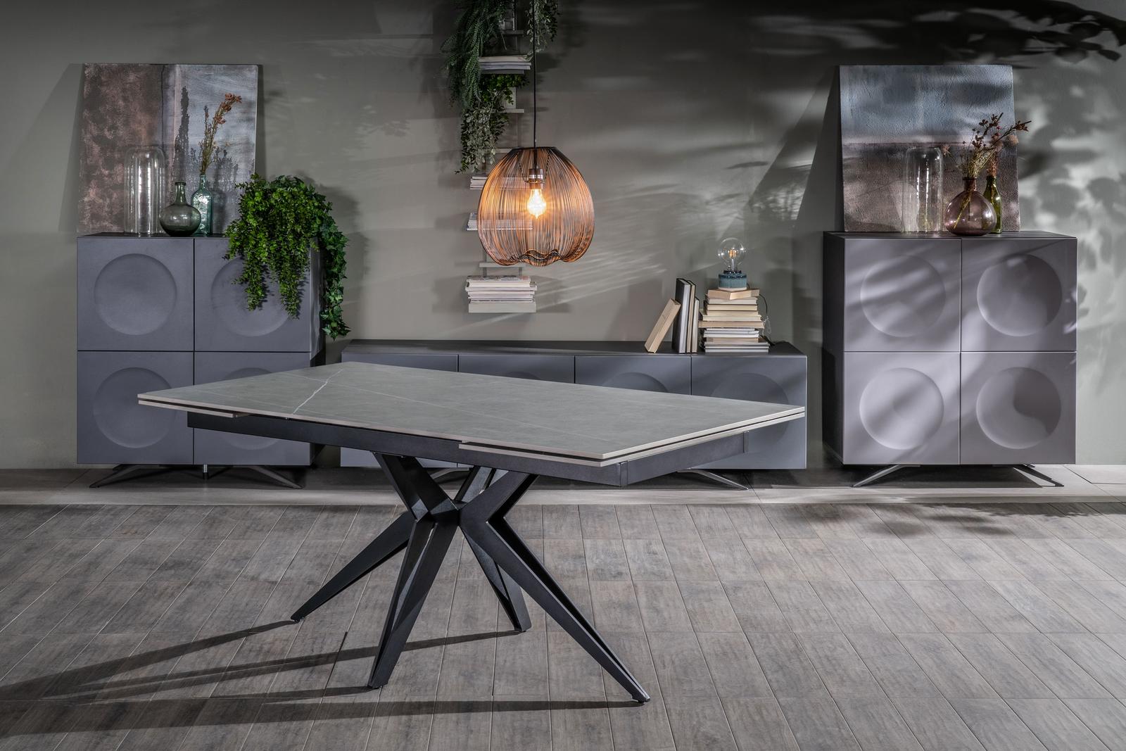 Tavolo Allungabile 160/240x90x76 cm in Ceramica Match 2 Grigio Opaco