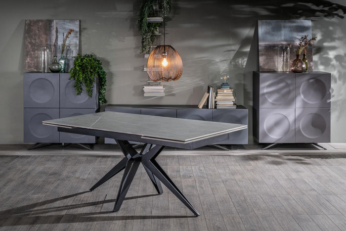 Tavolo Allungabile 160/240x90x76 cm in Ceramica Match 2 Grigio Opaco
