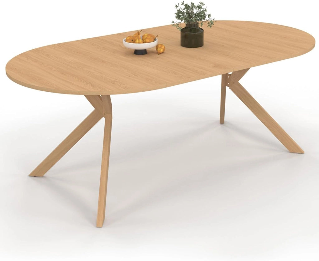 Tavolo da pranzo allungabile rotondo Alix 4-10 Persone Piede ragno Legno Effetto faggio 110-200 cm