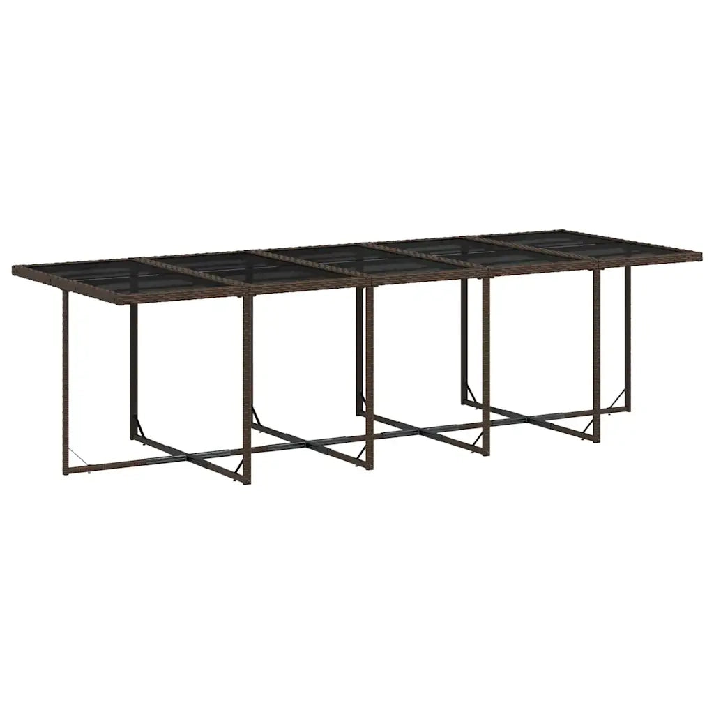 Set da Pranzo da Giardino 15 pz con Cuscini Marrone Polyrattan 3210993