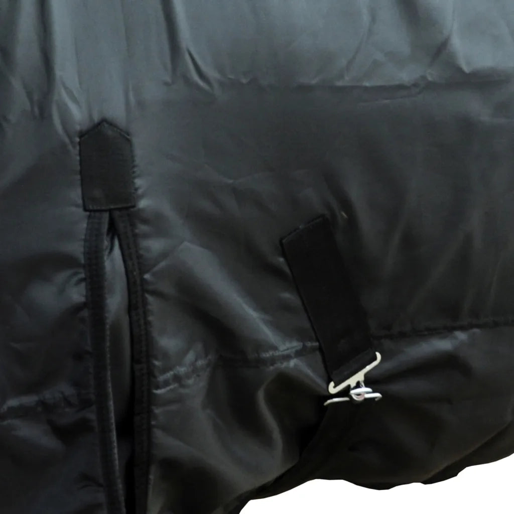Coperta cavallo in pile a doppio strato con sovraccinghie 125 cm nera 90913