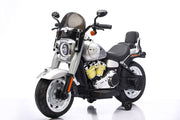 Moto Elettrica per Bambini Cruiser Acceleratore a Manubrio 12V 7Ah Argento Metallizzato