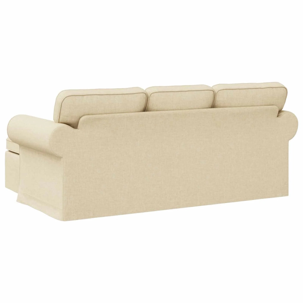 Divano Crema 215 x 138 x 80 cm Tessuto