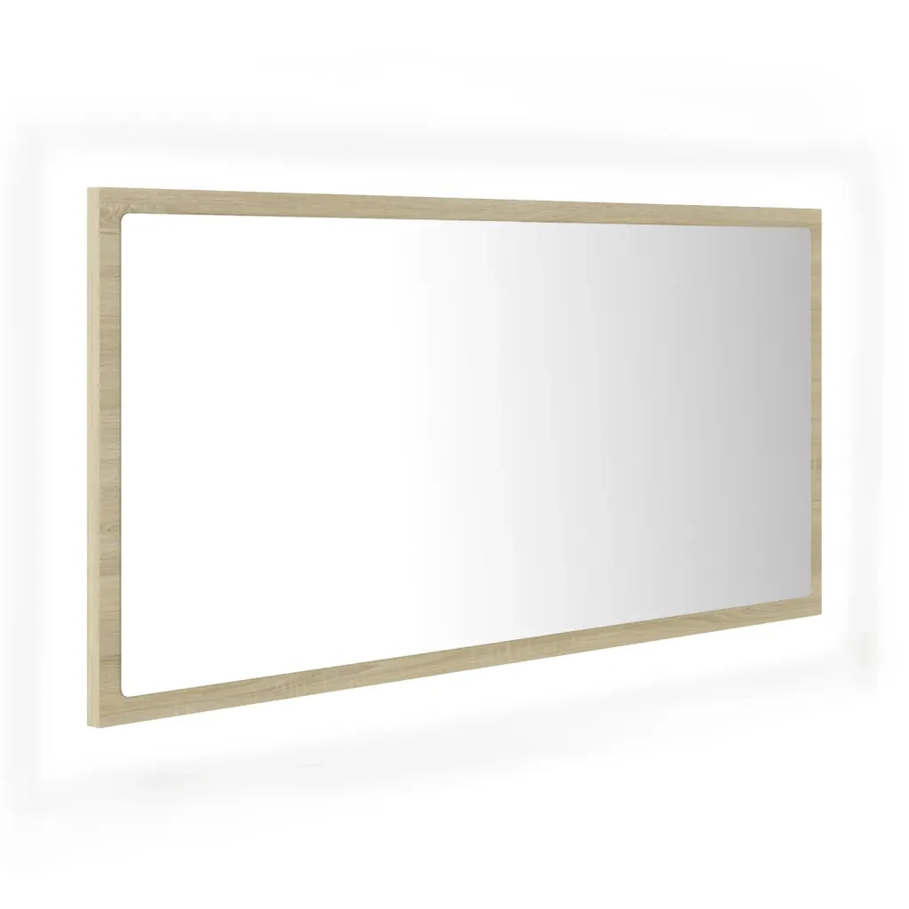 Specchio da Bagno LED Rovere Sonoma 90x8,5x37 cm in Truciolato cod mxl 64420
