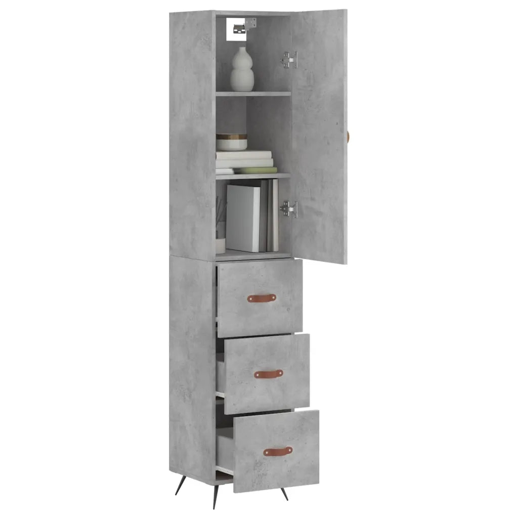 Credenza Grigio Cemento 34,5x34x180 cm in Legno Multistratocod mxl 125672