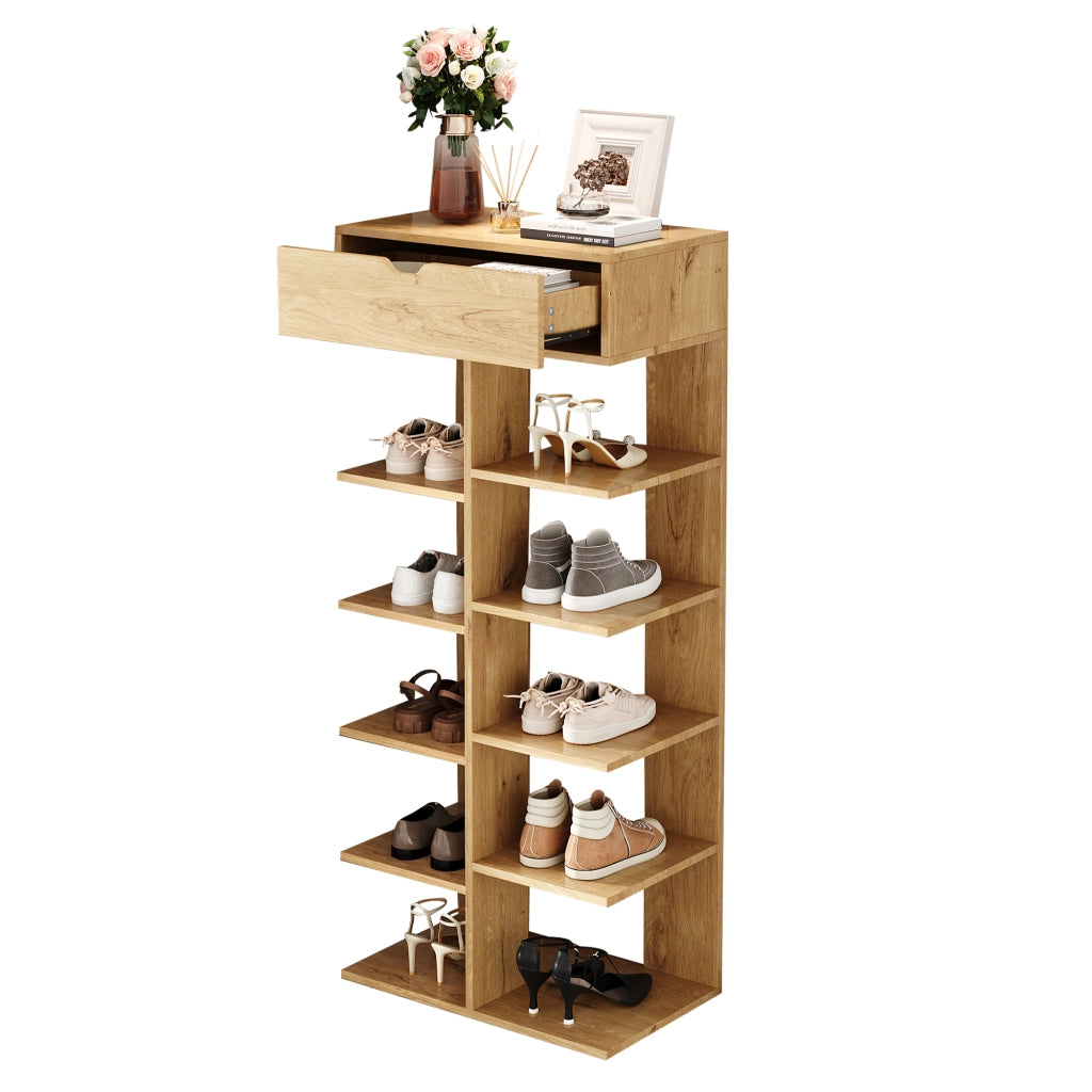 SCARPIERA MULTIFUNZIONALE 55x33x133 cm in truciolare colore naturale