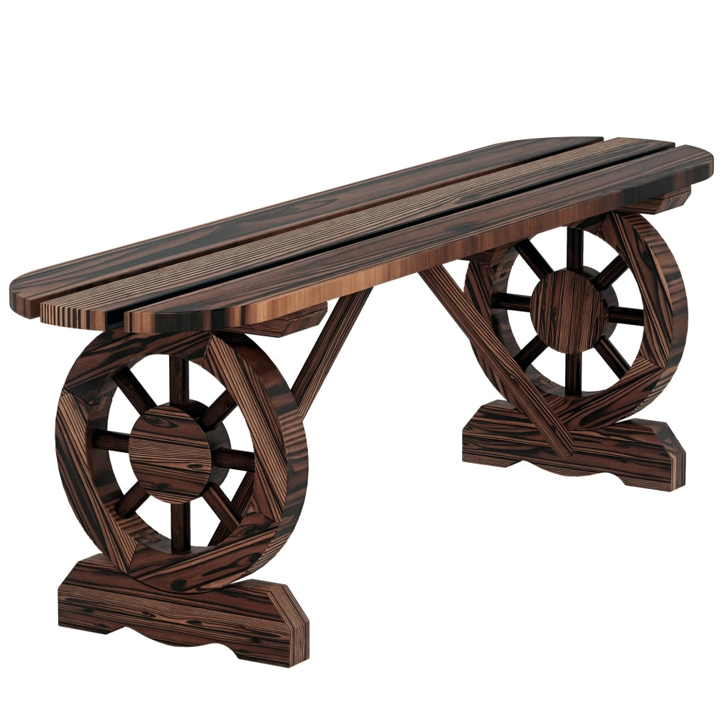 Banco in Legno con Ruote ¨C Zephmum ¨C Grigio 120x39x29 cm