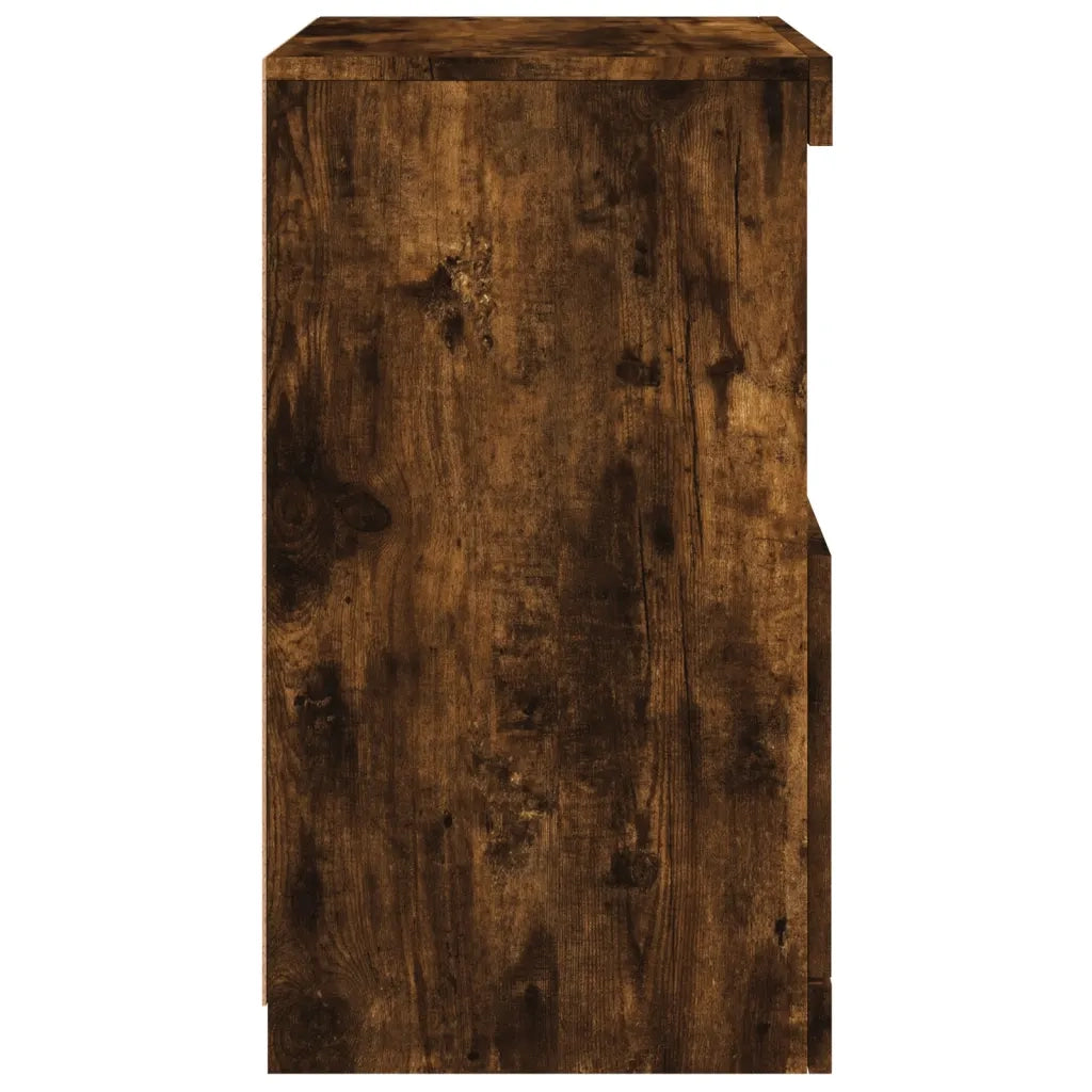 Credenza | Madia | Buffet da pranzo | Armadio da pranzo con Luci LED Rovere Fumo 41x37x67 cm