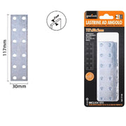 Trade Shop - Set 4 Pz Lastrine Lastrina Piastra Di Giunzione 117x30x2mm Con Viti Mobili 57140 -