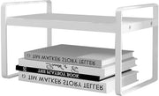 Scaffale multifunzionale per ufficio - supporto per desktop - progetto in legno e metallo - design caldo bianco - opificio per archiviazione - dimensioni compattate 30x20x18cm - scaffale per libri