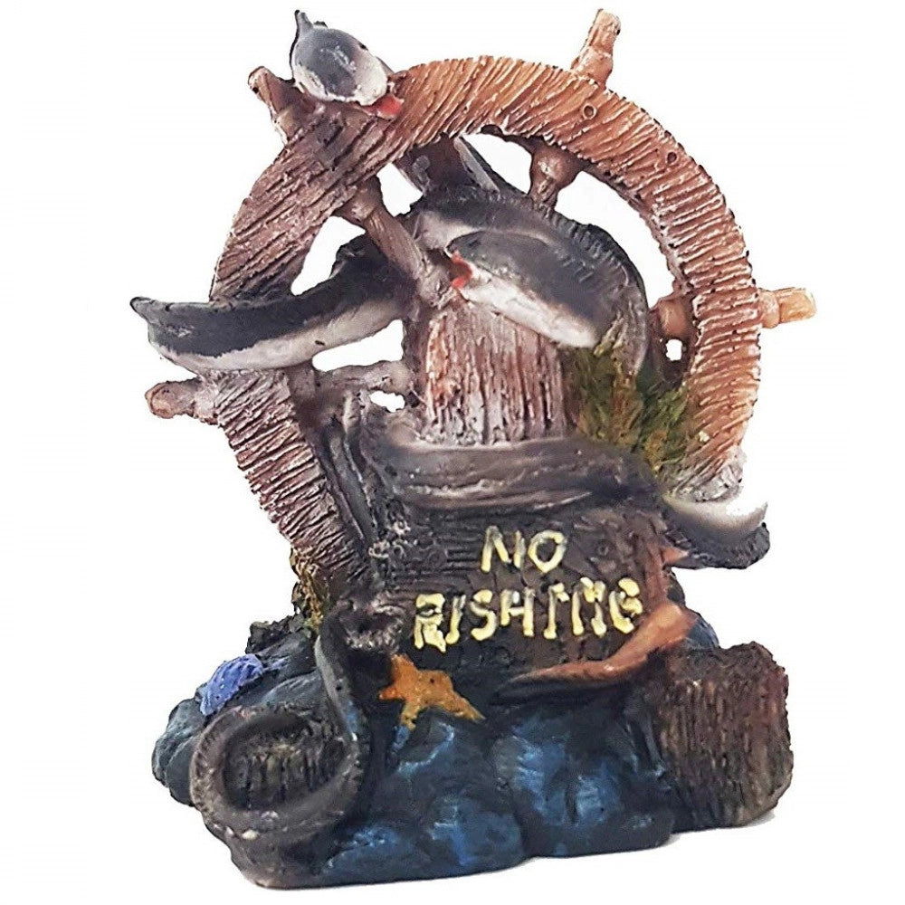 Trade Shop - Timone Pesci Ornamento Per Acquario 14x10x15cm Sottomarino Decorazioni -