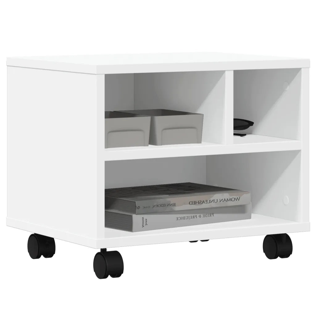 Supporto per Stampante con Ruote Bianco 41x32x34,5 cm