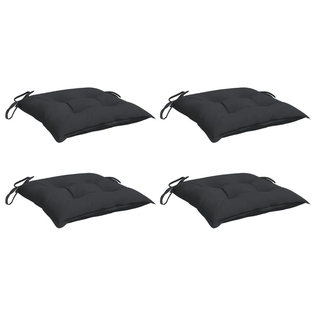 Cuscini per Sedia 4 pz Neri 40x40x7 cm in Tessuto Oxford 361472