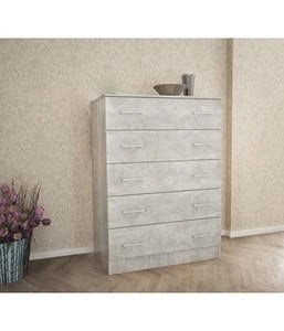 KIT CASSETTIERA CASSETTONE 5 CASSETTI CM. 80X45X111H BIANCO O CEMENTO ROVERE