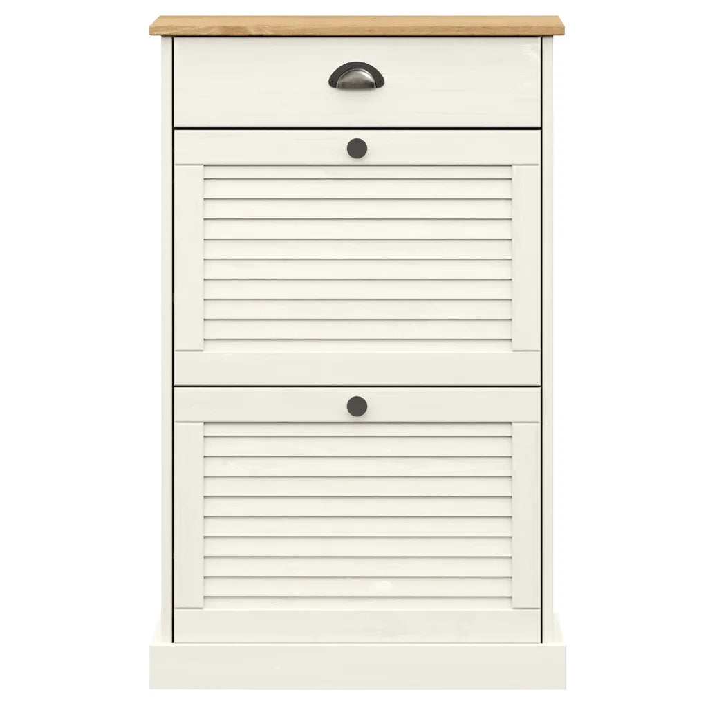 Scarpiera VIGO 60x35x96 cm in Legno Massello di Pino Bianco