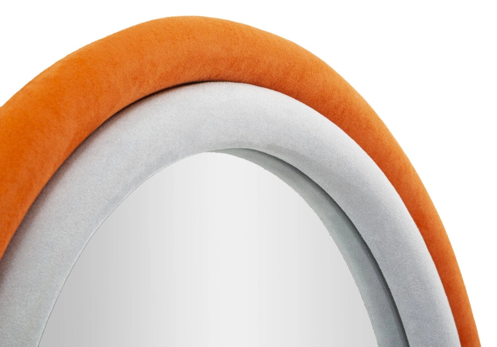 Specchio da muro velluto grigio arancio 60x4x90cm ANTONY