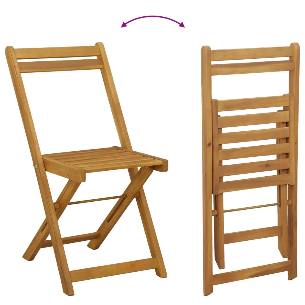 Sedie da giardino pieghevoli 4 pcs Naturale 40 x 53 x 80 cm