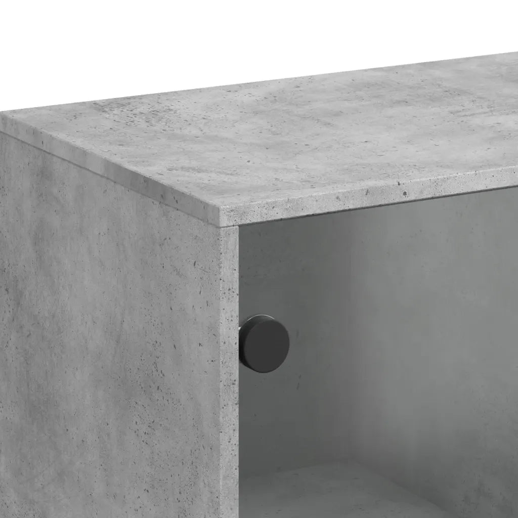 Mobile con Ante in Vetro Grigio Cemento 69x37x100 cm 836549