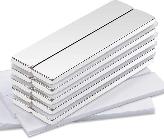 Kit di magneti da cucina 50x10x3MM magneti neodimio extra forti, forti magneti con superficie adesiva, 10 pezzi forti magneti rettangolari forti per whiteboard cucine, uffici