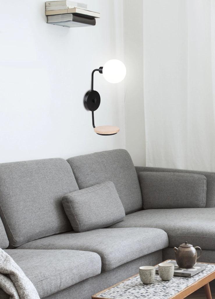 Applique Ponio 1 luce G9 nera vetro sfera Candellux