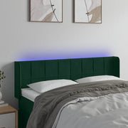 Testiera a LED Verde Scuro 147x16x78/88 cm in Velluto