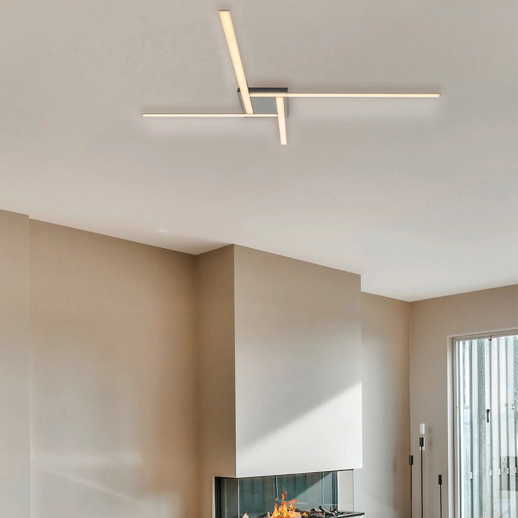 Plafoniera Moderna Melbourne Cemento E Alluminio Led Integrato 30W 3000K/6000K