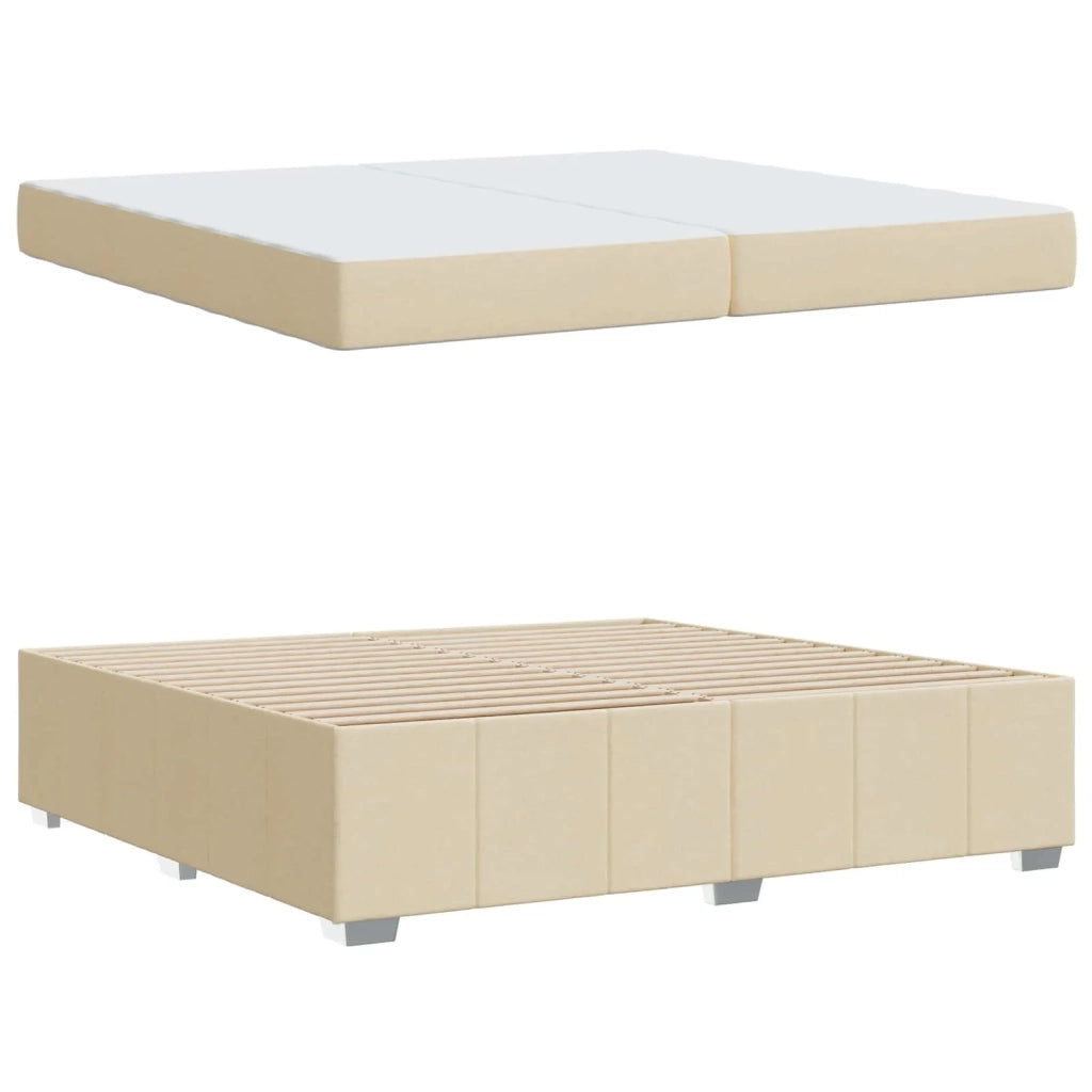 Struttura del letto con materasso Crema 200 x 200 cm Tessuto 3398312