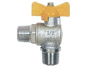 VALVOLA A SFERA GAS A SQUADRA  M/M CON MANIGLIA A T ART.060- - MM 1/2 - 3 pezzi ITAP