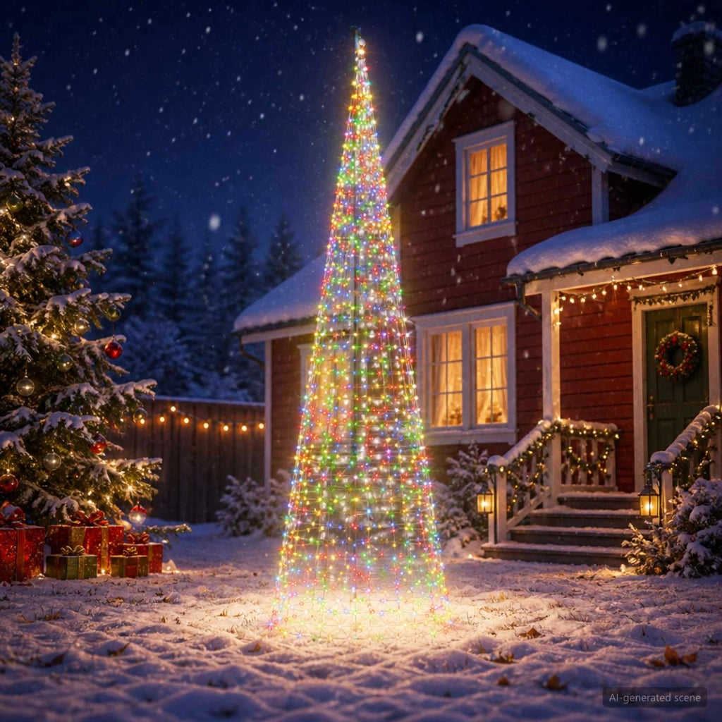 Luci per albero di Natale con picchetti e asta per bandiera 3468894