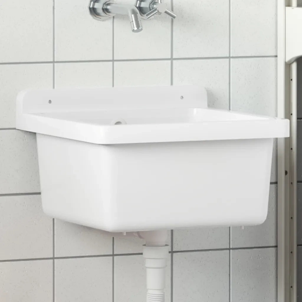 Lavabo a Parete-Lavandino-Lavello Bianco 40x40x24 cm in Resina
