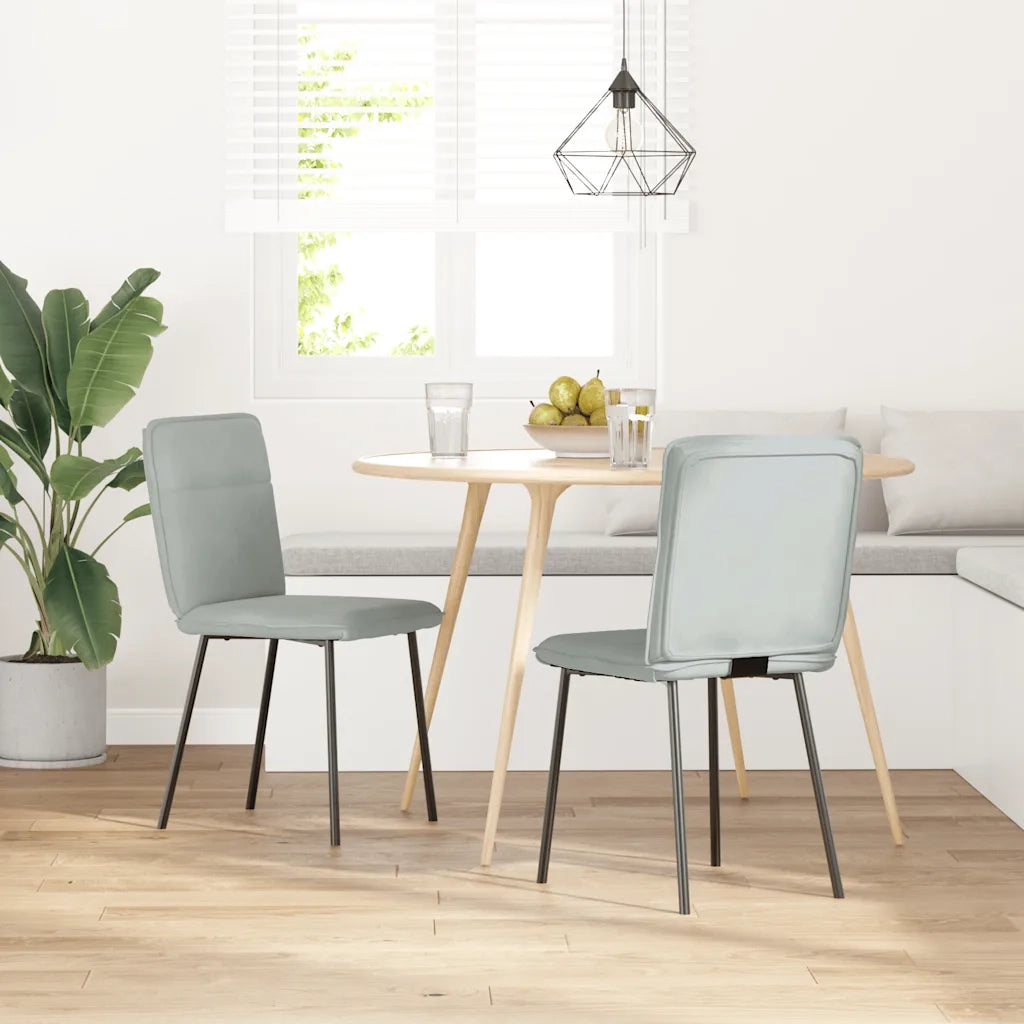 Sedie da Pranzo 2 pz Grigio Chiaro in Velluto 4101209