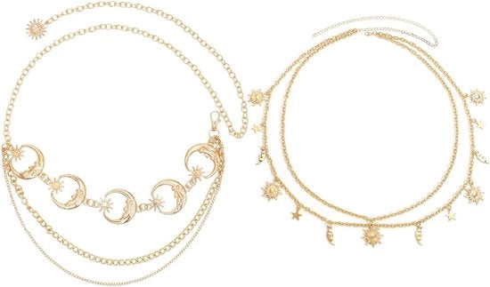 Accessorio di moda per donne con catena, decorato con strass e anello O, regolabile, adatto per jeans, giacche, gonne e camicie.