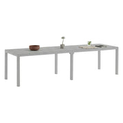 Tavolo da esterno Campana, Base per picnic, Piano da pranzo da giardino multiposizione, Banco outdoor multiuso, Made in Italy, 292x86 h74 cm, Grigio