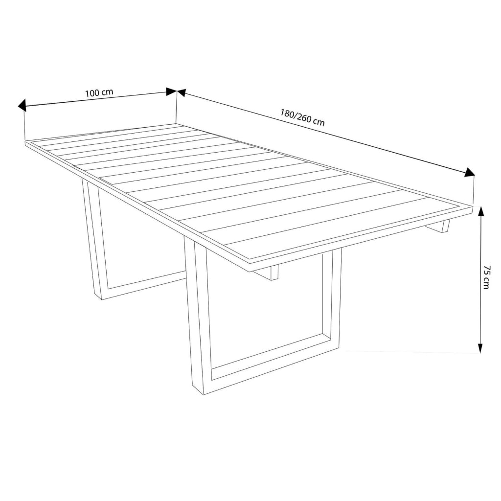 Tavolo in Teak Allungabile 180/260x100 - LANFORD