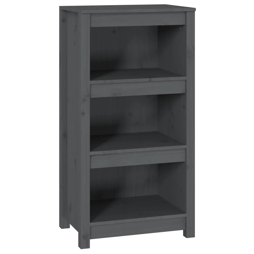 Libreria-Scaffale per Libri-Mobile di Stoccaggio Grigia 50x35x97 cm in Legno Massello di Pino