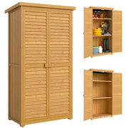 Armadio da Giardino ¨C zephmum ¨C Legno Naturale 87x46.5x160 cm