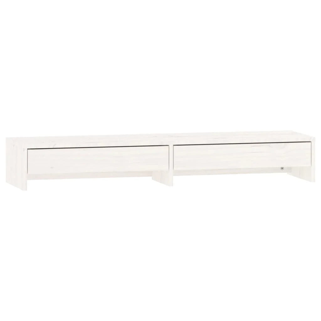 Supporto per monitor bianco 100 x 27 x 15 cm in legno massello di pino 02_0021218